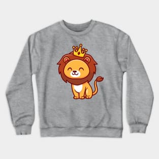 Cute Lion King Sitting Cartoon Crewneck Sweatshirt